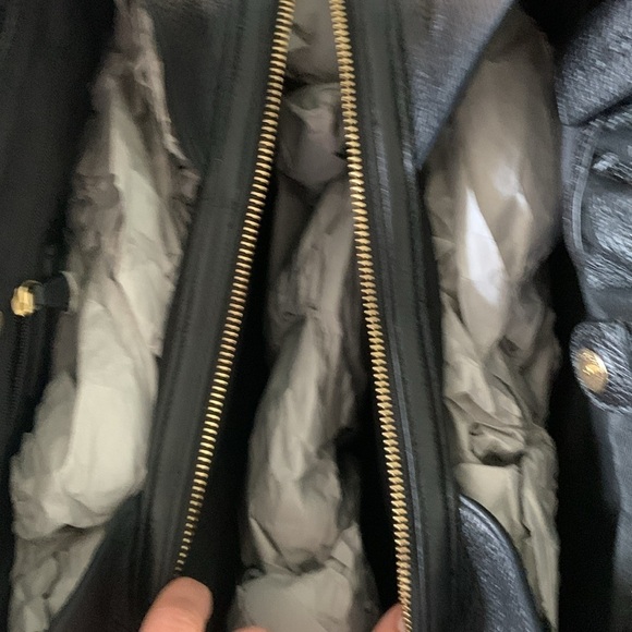 NWOT COACH Maya Leather Shoulder Bag black gold hardware logo pebble - Picture 16 of 16